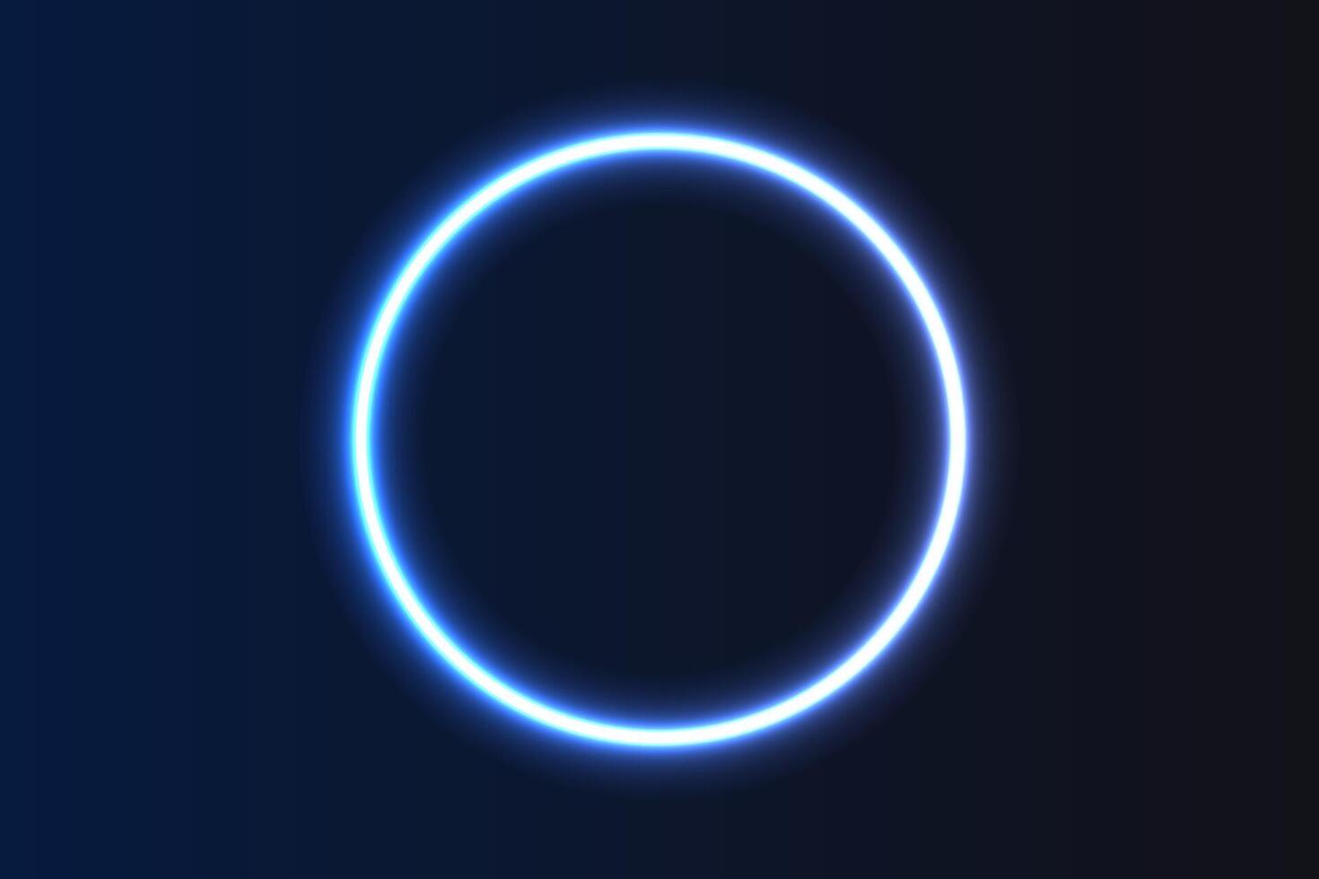 Neon glowing circle, sign, frame blue. vector