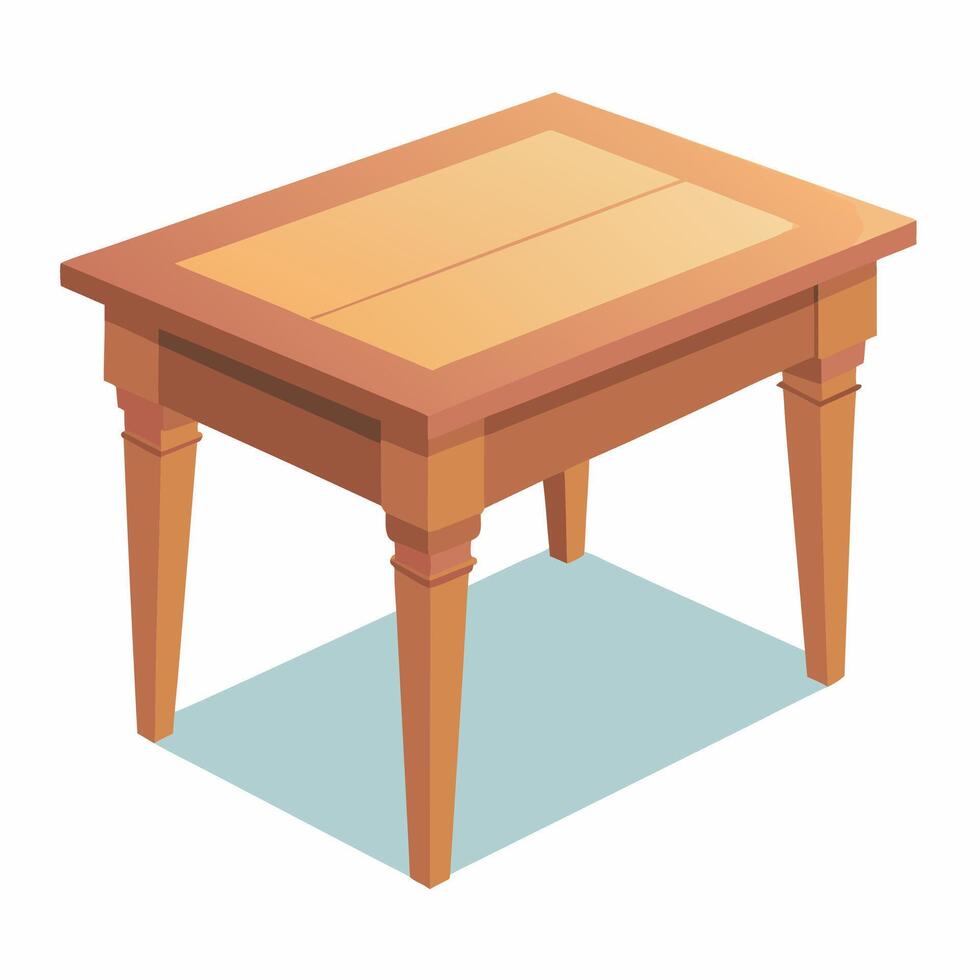 Wooden table on white background vector