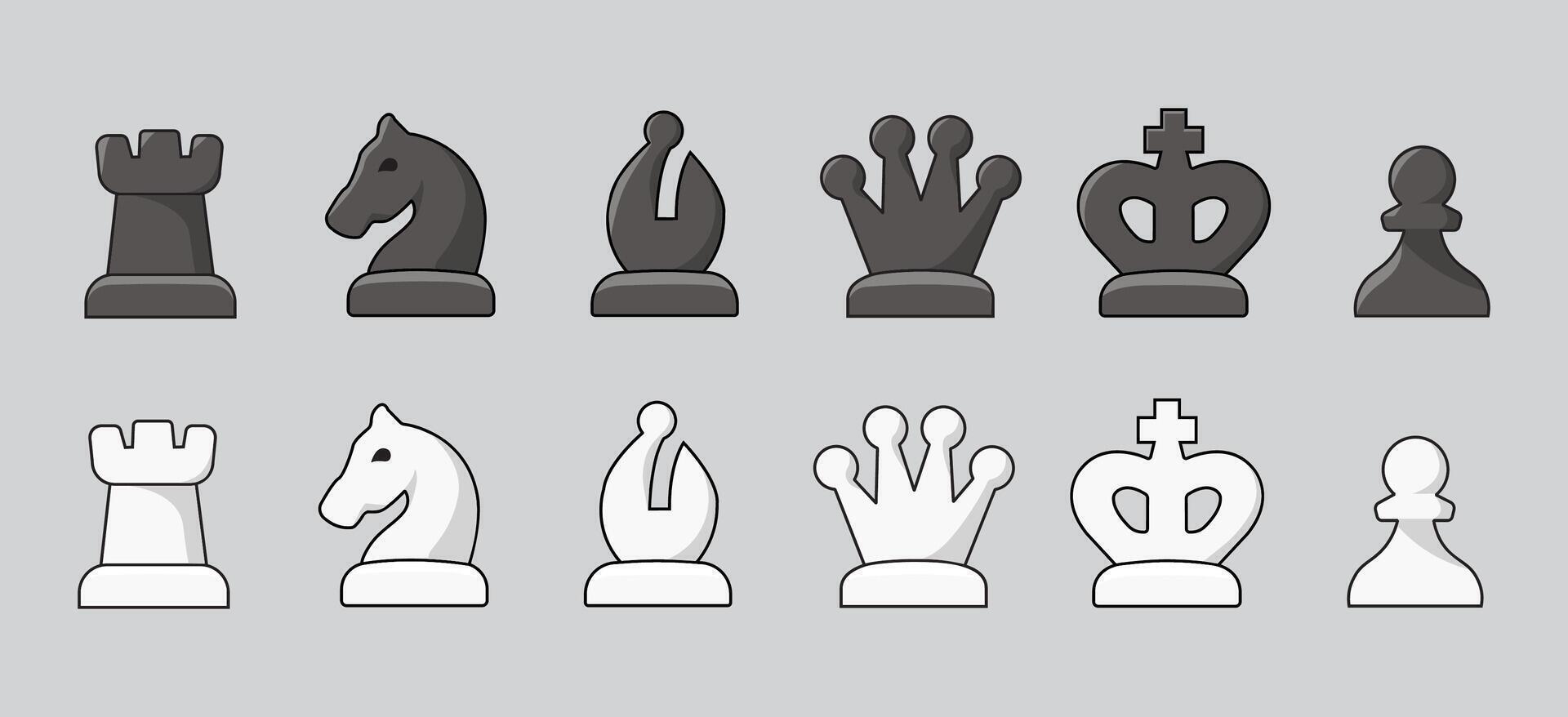 Chess pieces. King, Queen, bishop, knight, rook and pawn and bishop , success strategy. vector