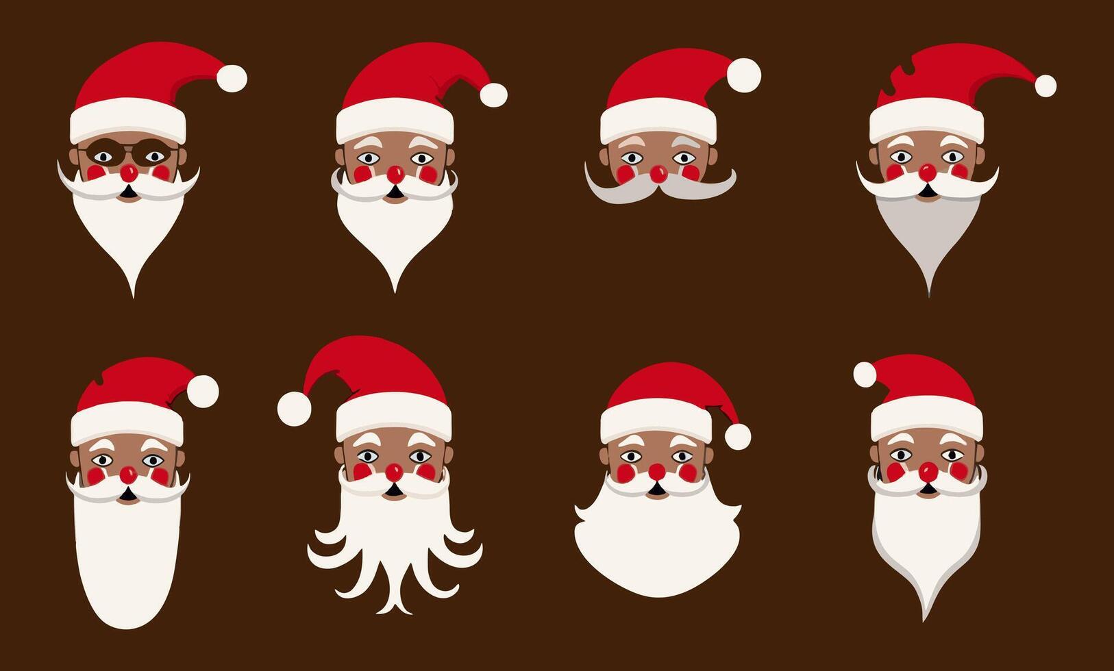 Santa hats mustache and beards 001 vector