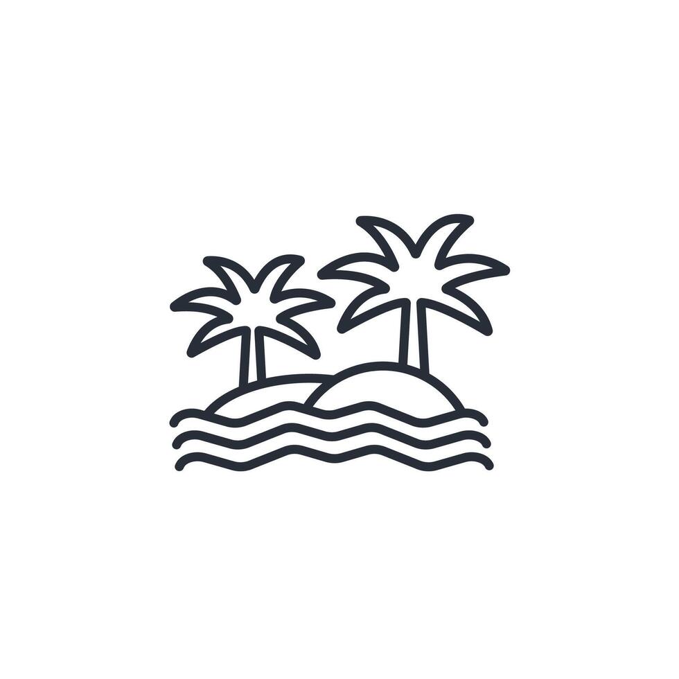 Island icon. .Editable stroke.linear style sign for use web design,logo.Symbol illustration. vector