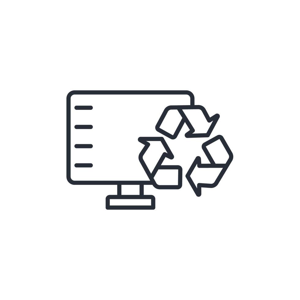 electronic waste icon. .Editable stroke.linear style sign for use web design,logo.Symbol illustration. vector