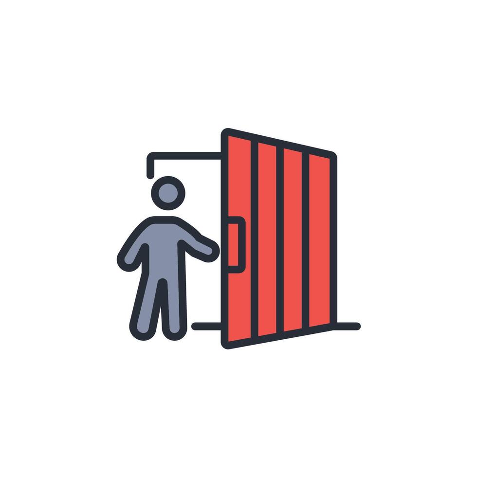 Door icon. .Editable stroke.linear style sign for use web design,logo.Symbol illustration. vector