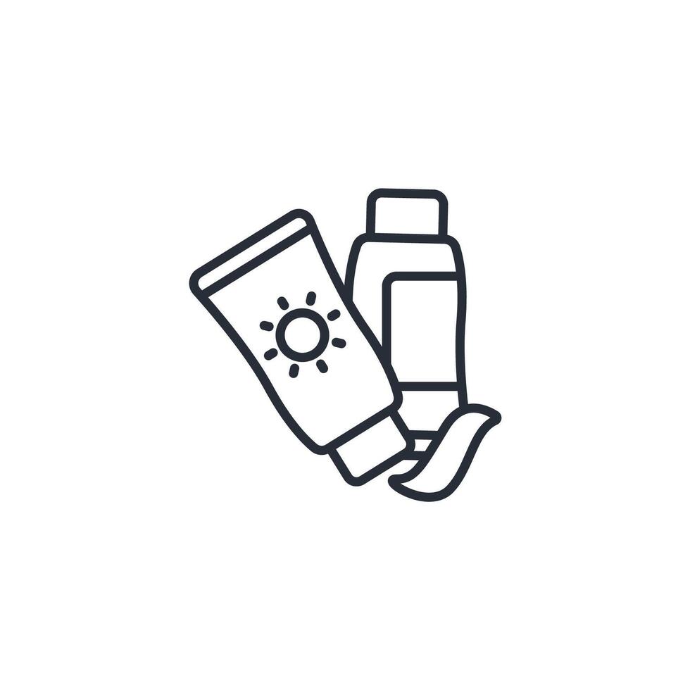 Sunscreen icon. .Editable stroke.linear style sign for use web design,logo.Symbol illustration. vector