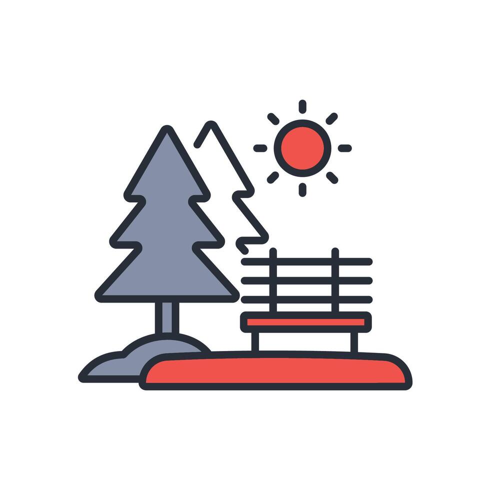 park icon. .Editable stroke.linear style sign for use web design,logo.Symbol illustration. vector
