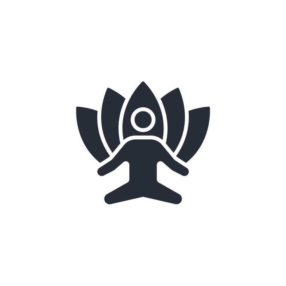 meditation icon. .Editable stroke.linear style sign for use web design,logo.Symbol illustration. vector