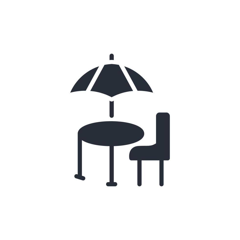 picnic table icon. .Editable stroke.linear style sign for use web design,logo.Symbol illustration. vector