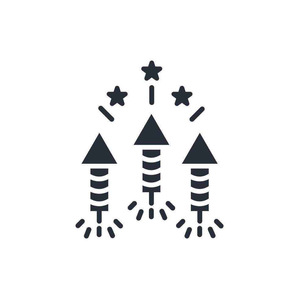 Firework icon. .Editable stroke.linear style sign for use web design,logo.Symbol illustration. vector