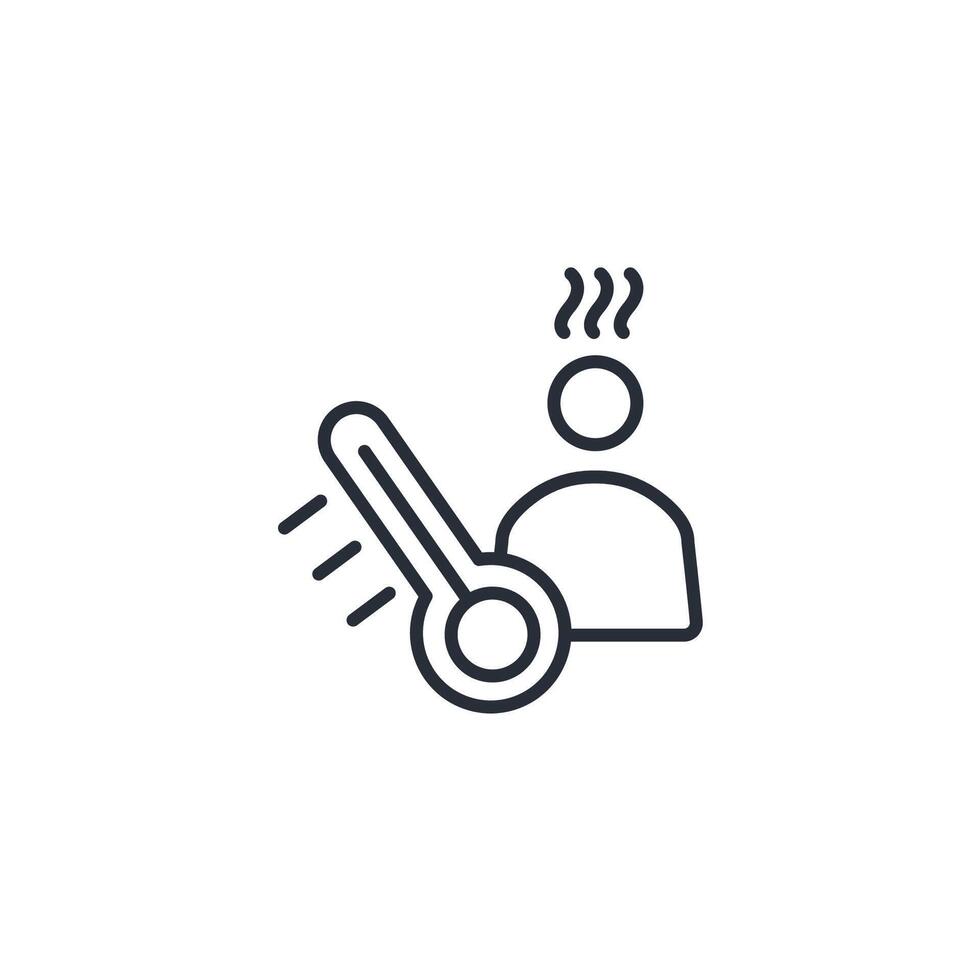 hot icon. .Editable stroke.linear style sign for use web design,logo.Symbol illustration. vector