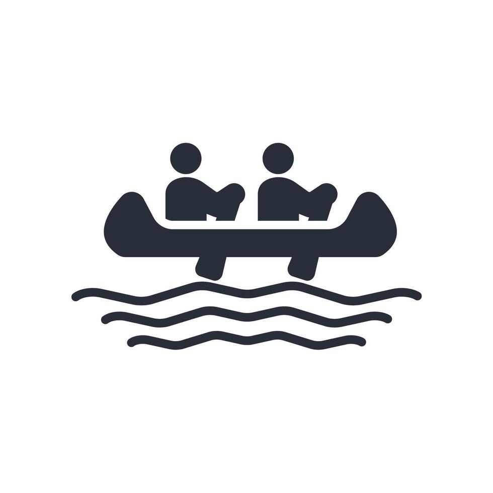 canoe icon. .Editable stroke.linear style sign for use web design,logo.Symbol illustration. vector