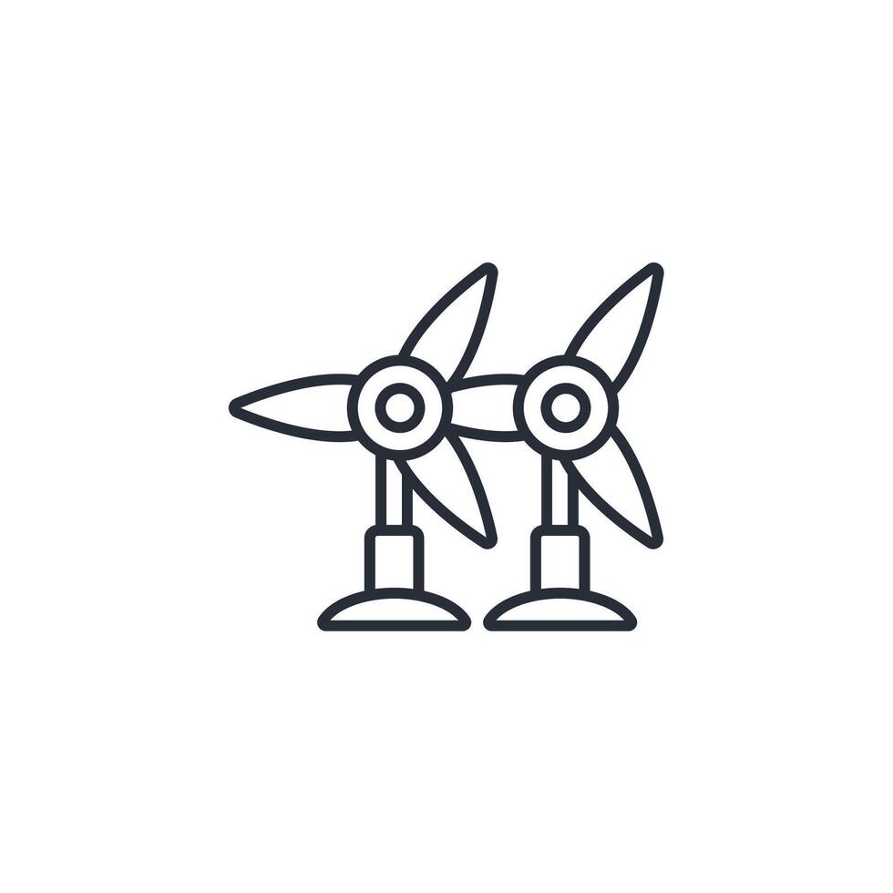 Wind turbine icon. .Editable stroke.linear style sign for use web design,logo.Symbol illustration. vector