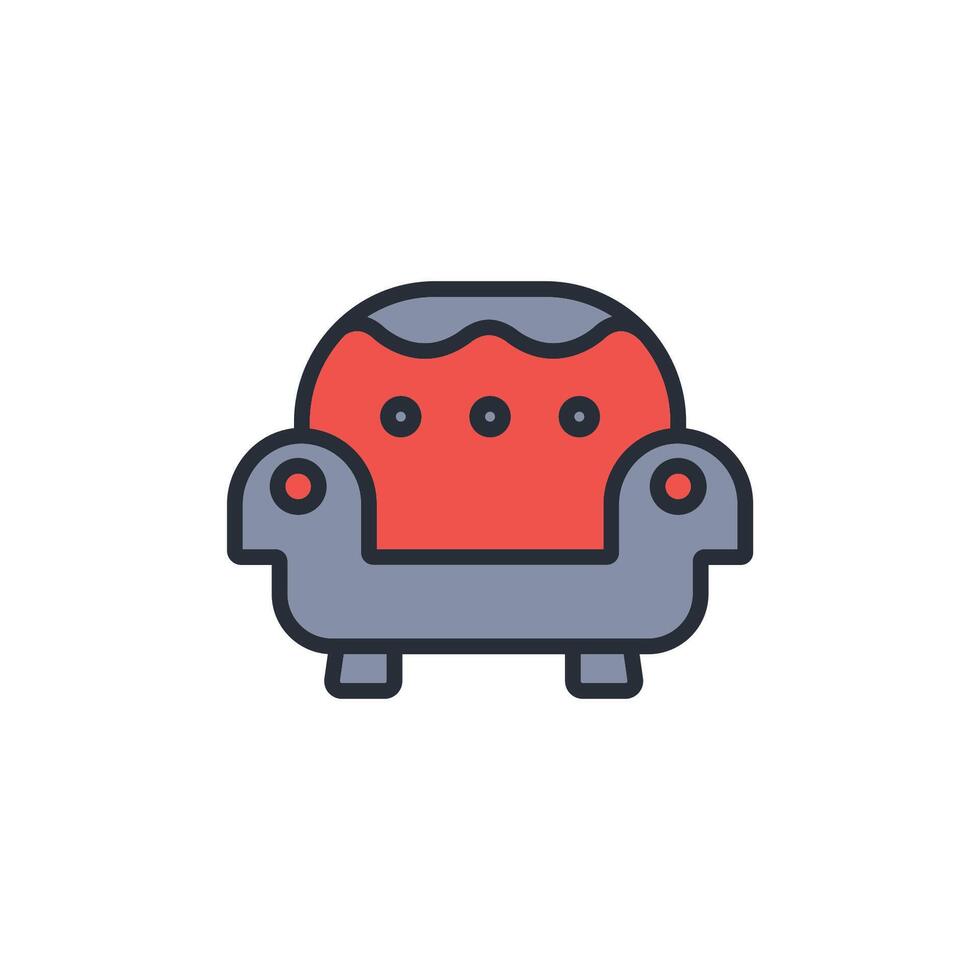 Armchair icon. .Editable stroke.linear style sign for use web design,logo.Symbol illustration. vector