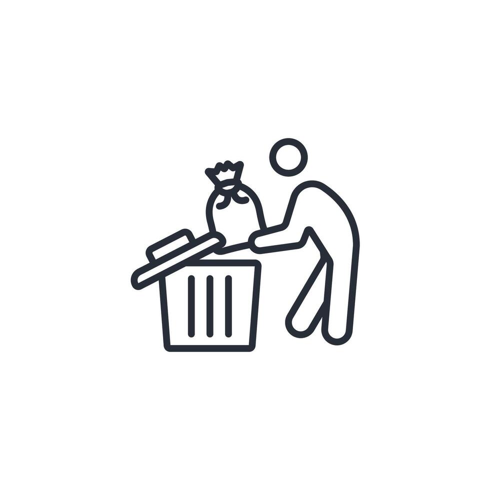 throw away icon. .Editable stroke.linear style sign for use web design,logo.Symbol illustration. vector