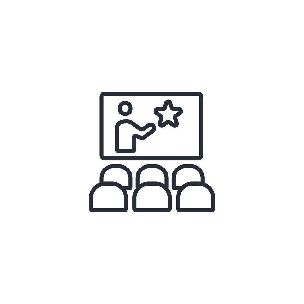 cinema icon. .Editable stroke.linear style sign for use web design,logo.Symbol illustration. vector