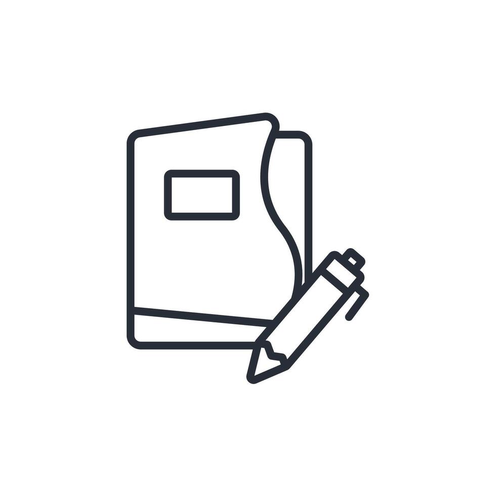 paper and pen icon. .Editable stroke.linear style sign for use web design,logo.Symbol illustration. vector