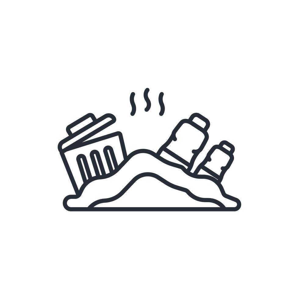 landfill icon. .Editable stroke.linear style sign for use web design,logo.Symbol illustration. vector