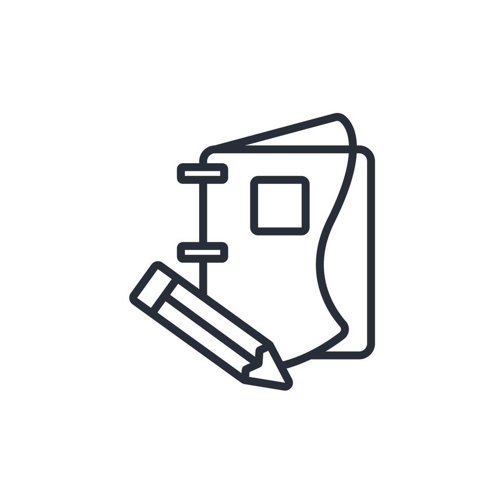 Notebook icon. .Editable stroke.linear style sign for use web design,logo.Symbol illustration. vector