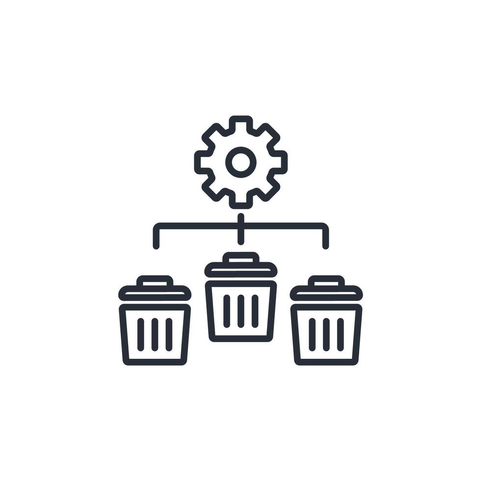 Waste Sorting icon. .Editable stroke.linear style sign for use web design,logo.Symbol illustration. vector
