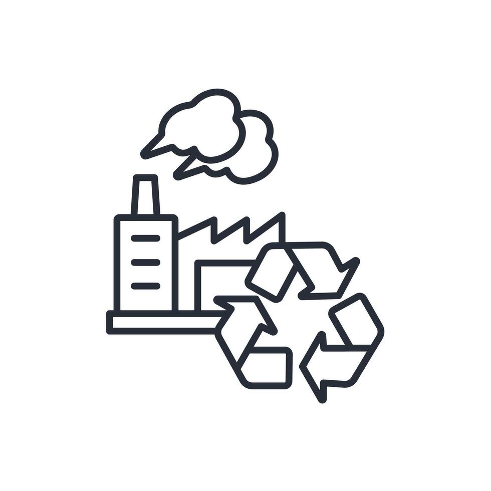 recycling plant icon. .Editable stroke.linear style sign for use web design,logo.Symbol illustration. vector