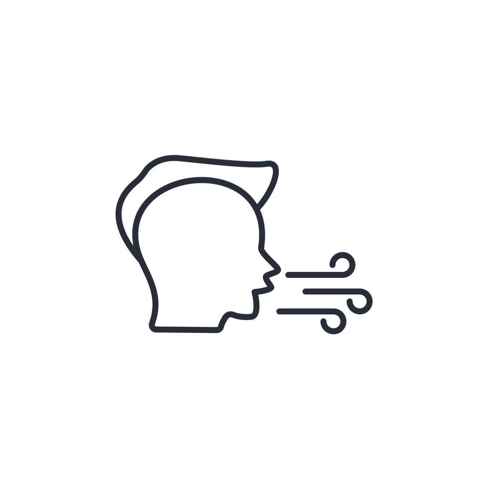 blow icon. .Editable stroke.linear style sign for use web design,logo.Symbol illustration. vector
