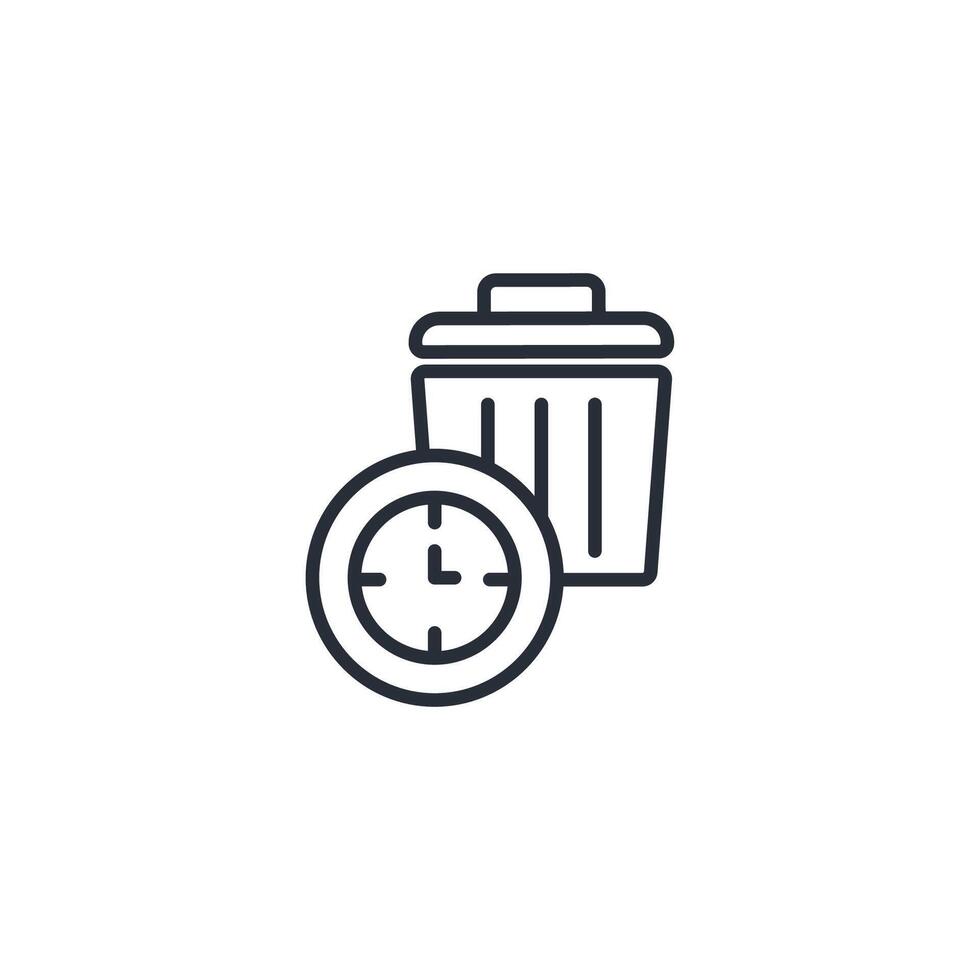 Waste time icon. .Editable stroke.linear style sign for use web design,logo.Symbol illustration. vector