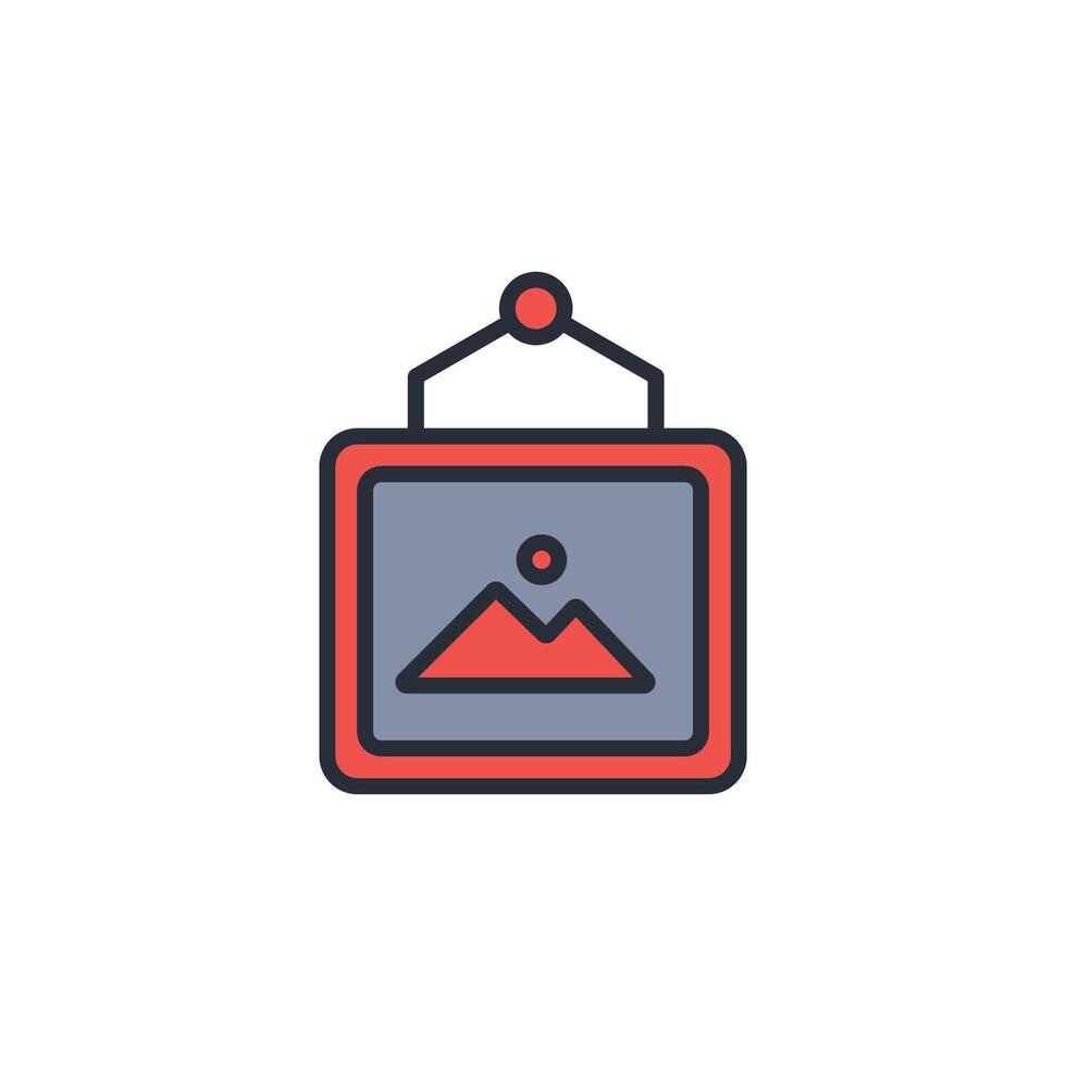 Painting icon. .Editable stroke.linear style sign for use web design,logo.Symbol illustration. vector