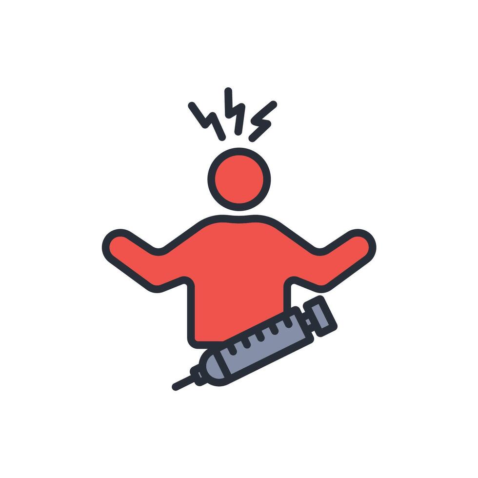 Overdose icon. .Editable stroke.linear style sign for use web design,logo.Symbol illustration. vector