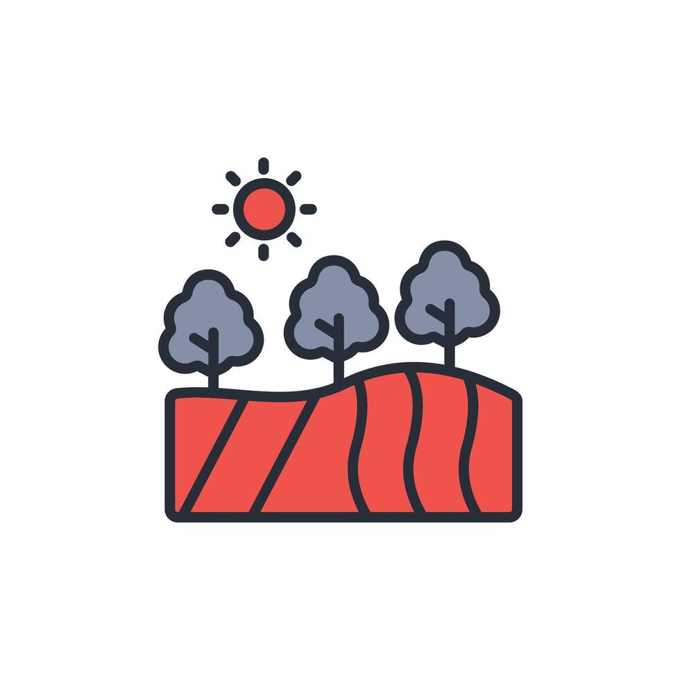 field icon. .Editable stroke.linear style sign for use web design,logo.Symbol illustration. vector