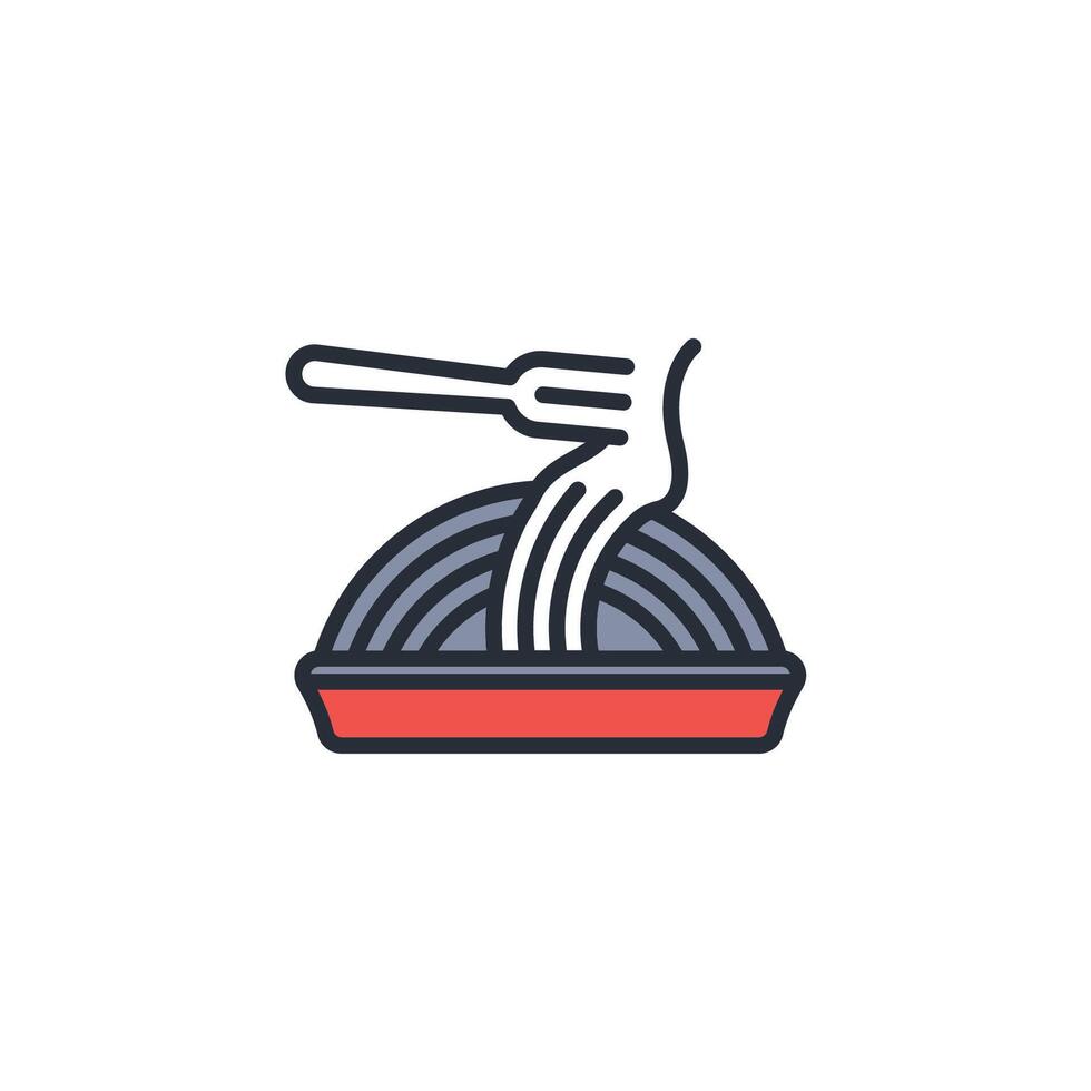 pasta icon. .Editable stroke.linear style sign for use web design,logo.Symbol illustration. vector