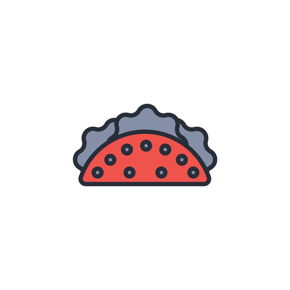 taco icon. .Editable stroke.linear style sign for use web design,logo.Symbol illustration. vector