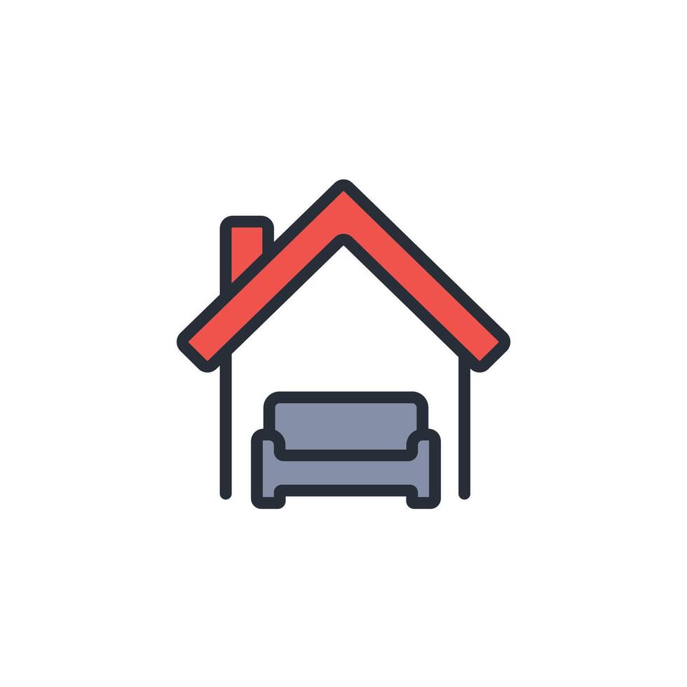 home interior icon. .Editable stroke.linear style sign for use web design,logo.Symbol illustration. vector