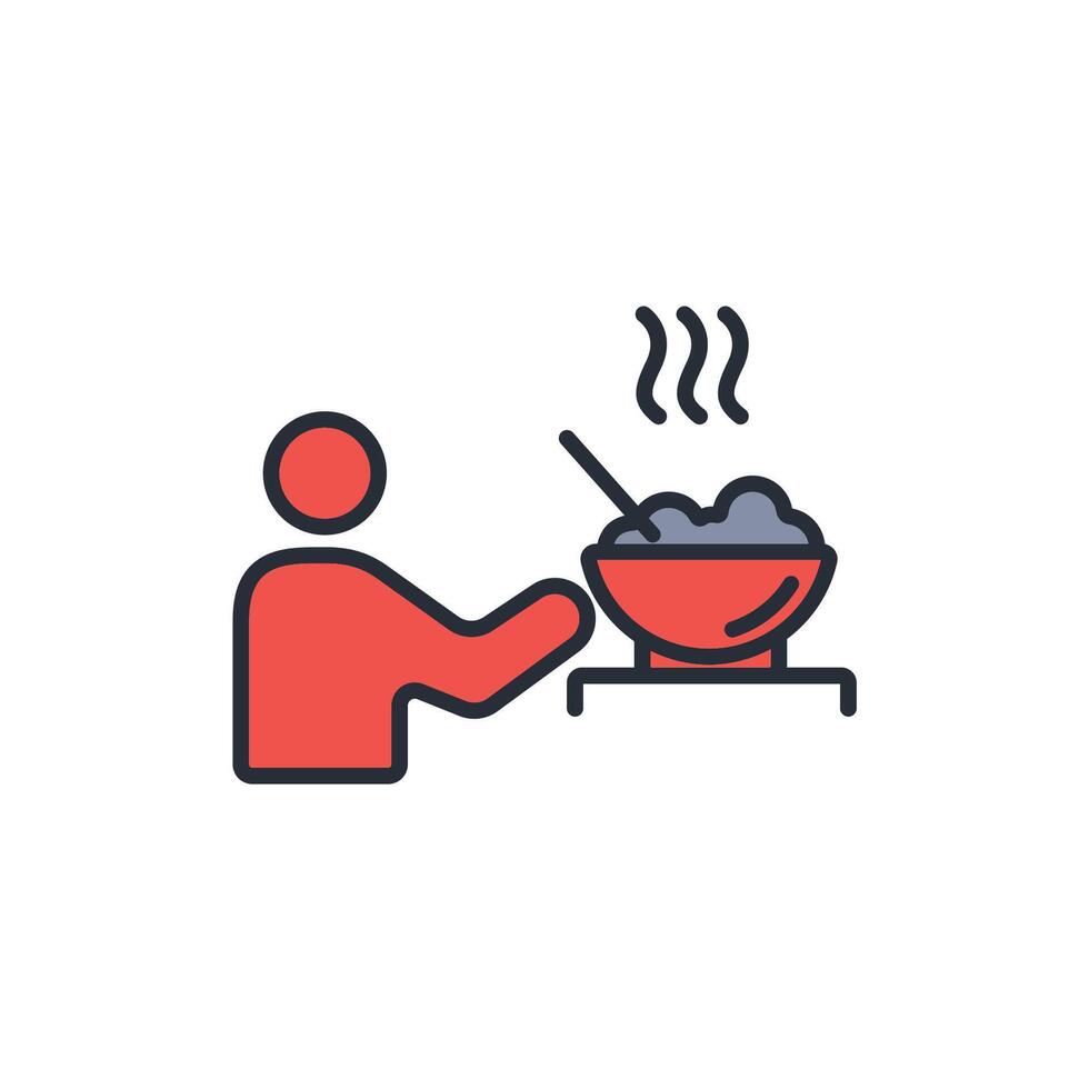 Eat icon. .Editable stroke.linear style sign for use web design,logo.Symbol illustration. vector