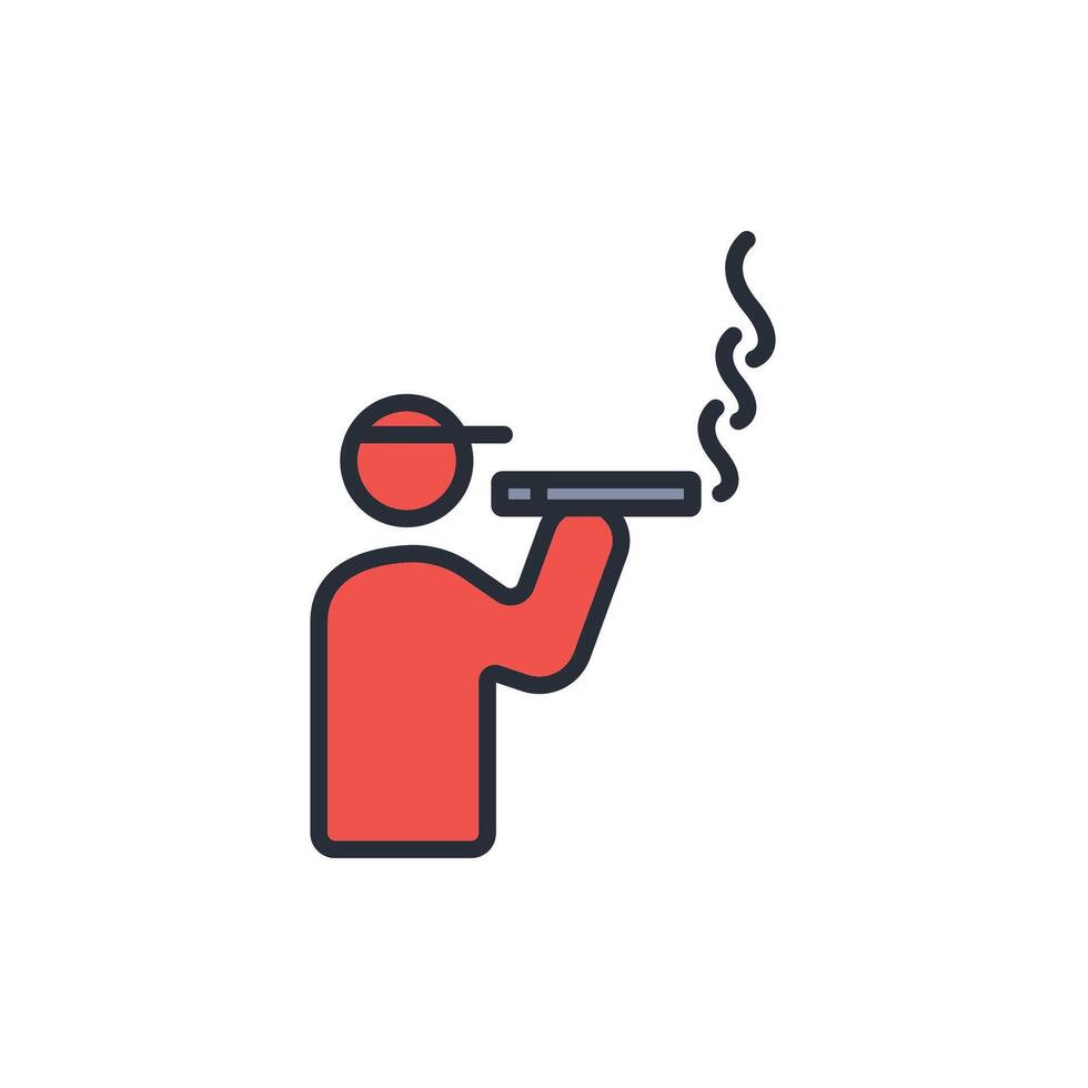Smoking icon. .Editable stroke.linear style sign for use web design,logo.Symbol illustration. vector