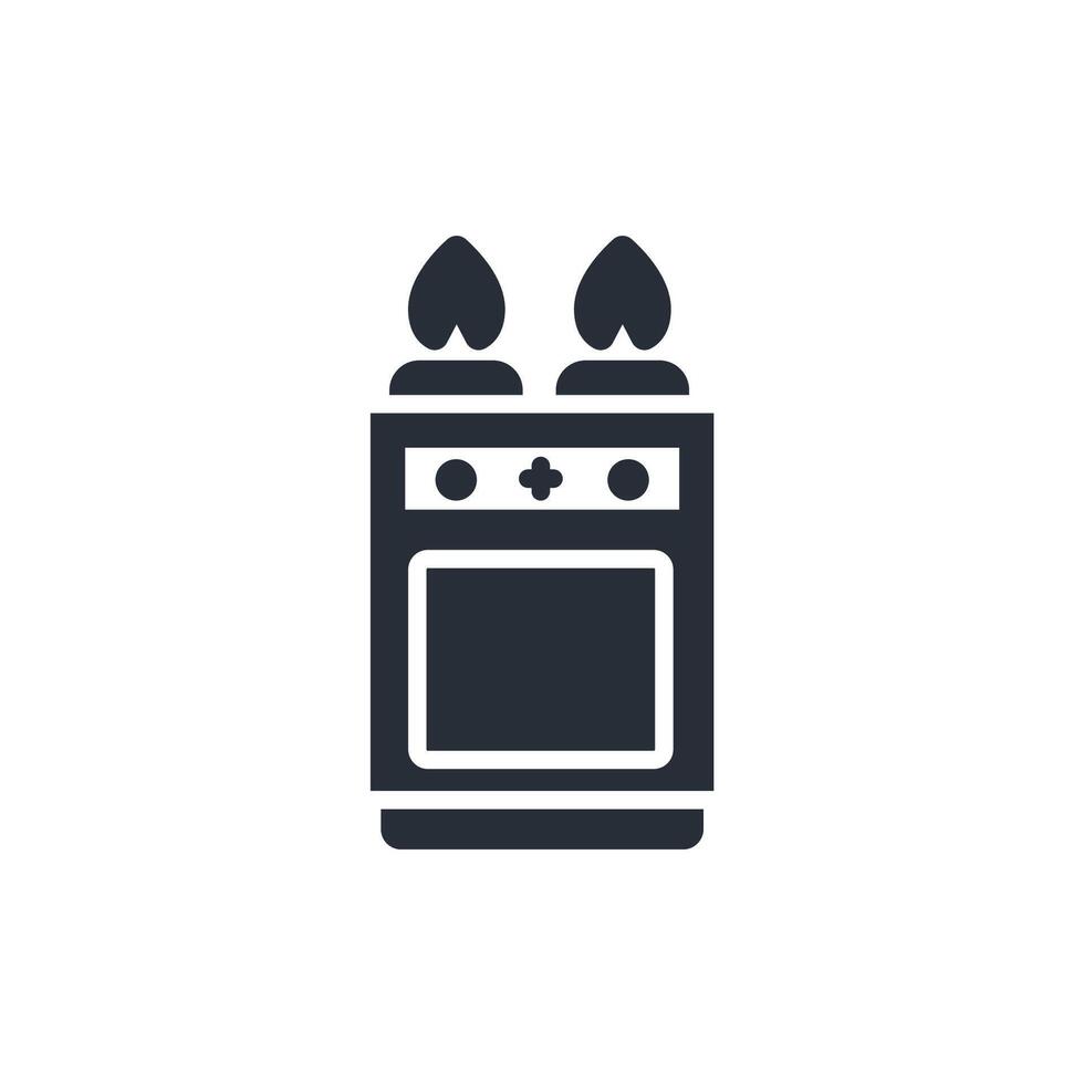 Gas stove icon. .Editable stroke.linear style sign for use web design,logo.Symbol illustration. vector