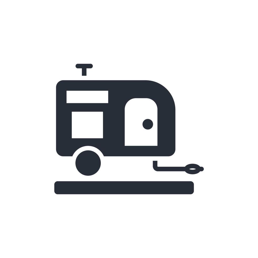 Caravan icon. .Editable stroke.linear style sign for use web design,logo.Symbol illustration. vector