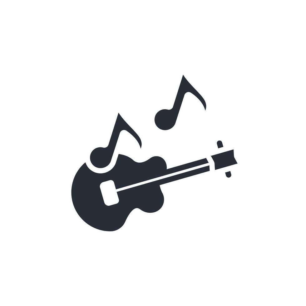 Guitar icon. .Editable stroke.linear style sign for use web design,logo.Symbol illustration. vector