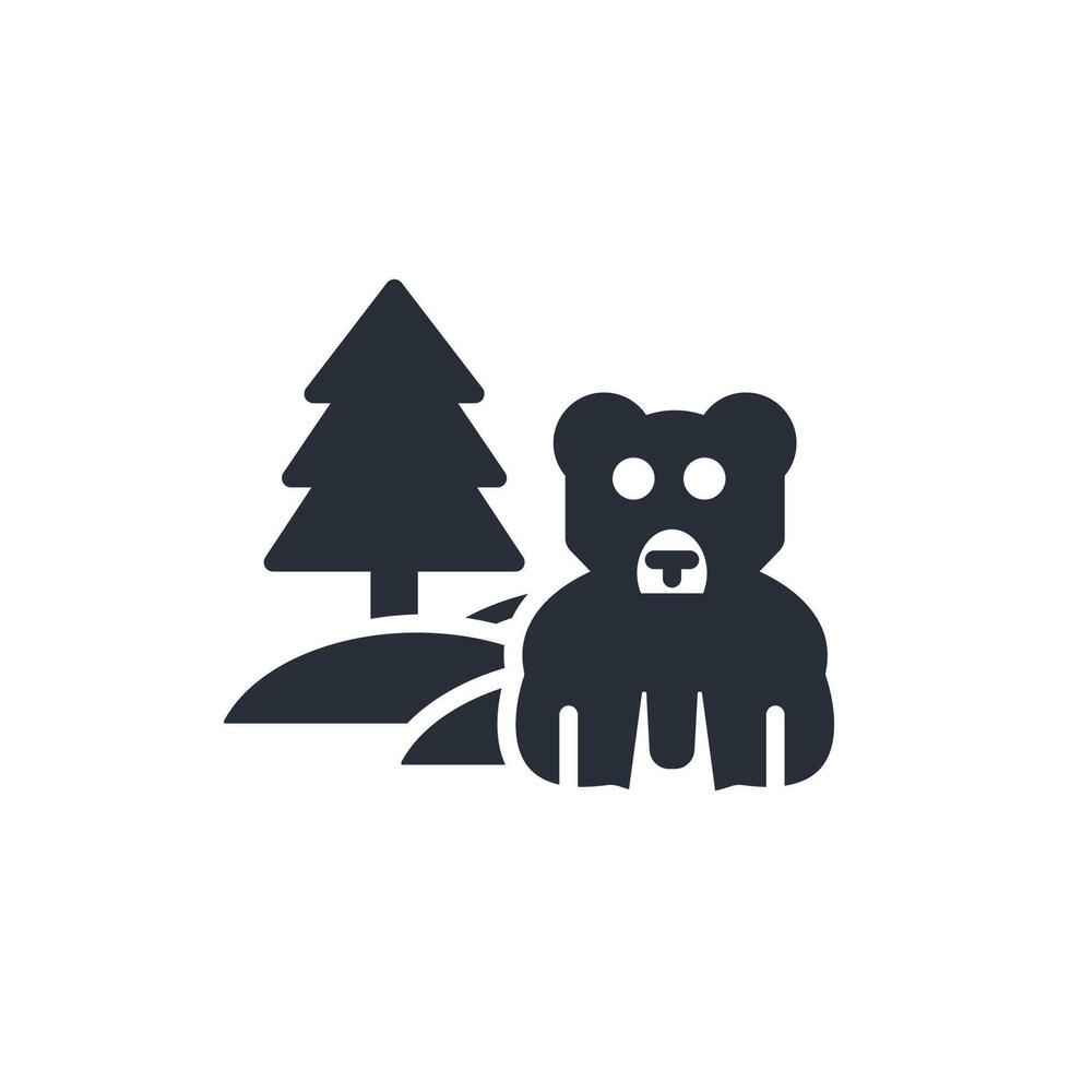 bear icon. .Editable stroke.linear style sign for use web design,logo.Symbol illustration. vector