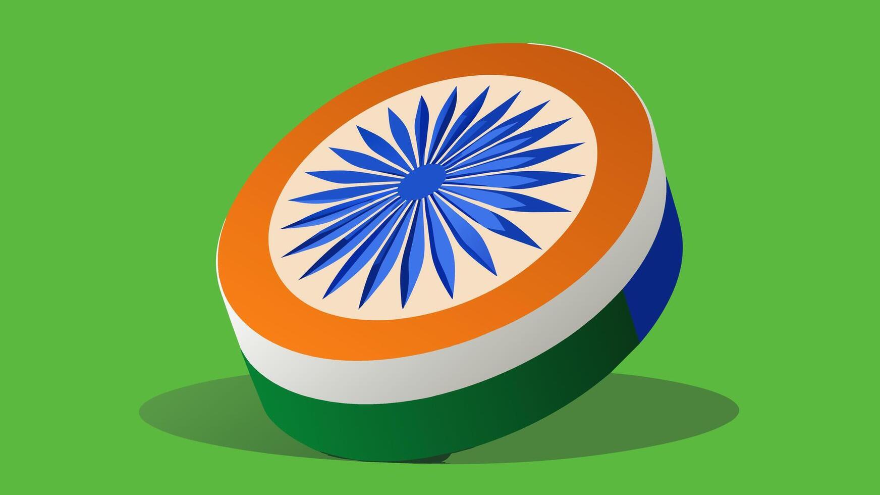 Ashoka Chakra on Indian Tricolor Background vector