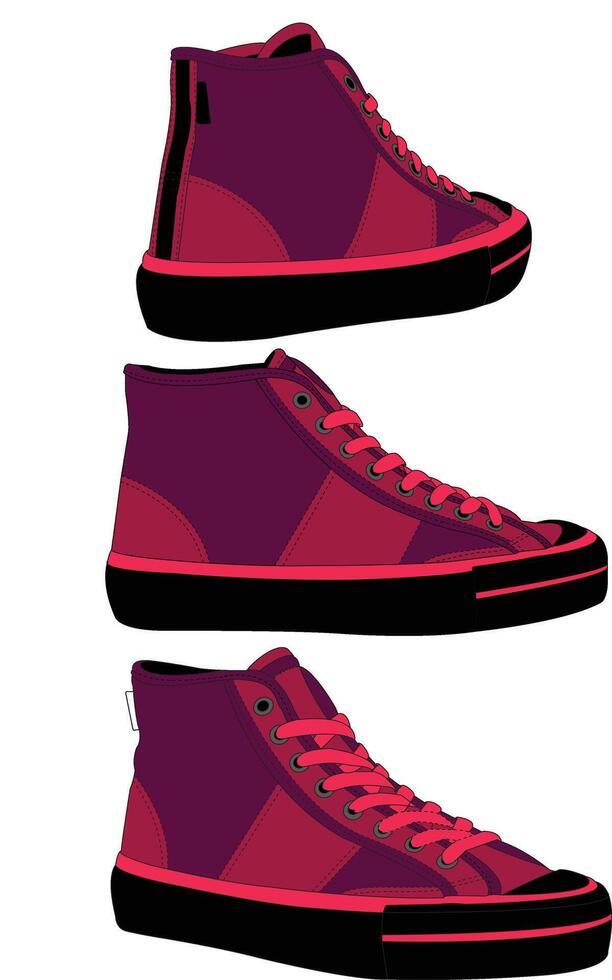 Shoes Sneakers illustration, running shoe illustration, shoe isolated, casual shoes hand-drawn collection full color vector