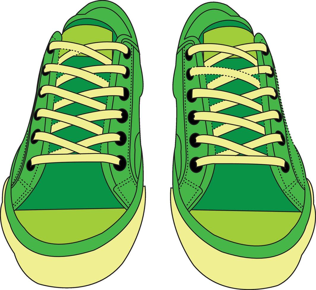 Shoes Sneakers illustration, running shoe illustration, shoe isolated, casual shoes hand-drawn collection full color vector