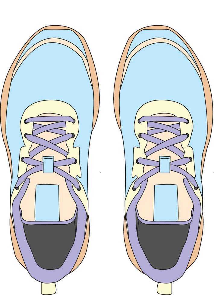 Sneakers shoes, Sneakers in flat style, isolated sneakers shoes fashion. Sneakers drawing vector