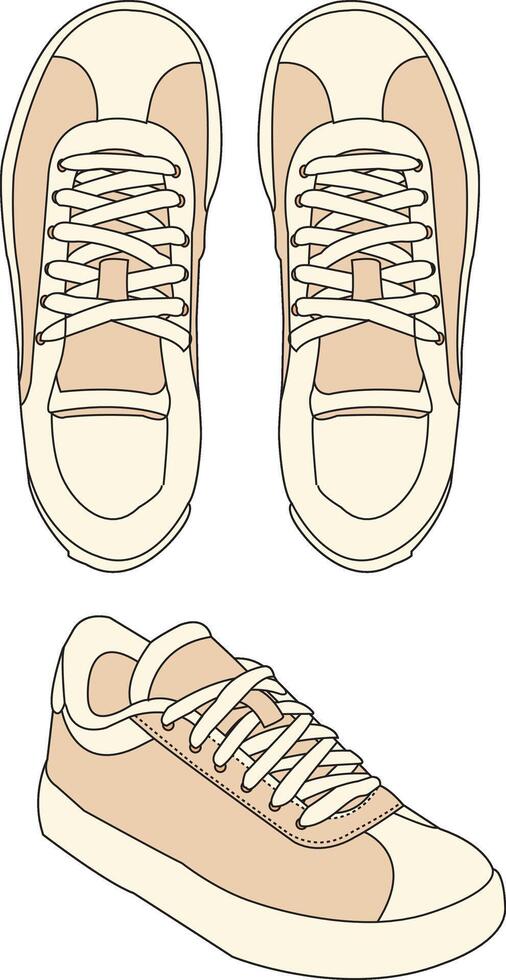 Sneakers shoes , Sneakers in flat style, Sneaker cartoon illustration, sneakers set with different colors vector