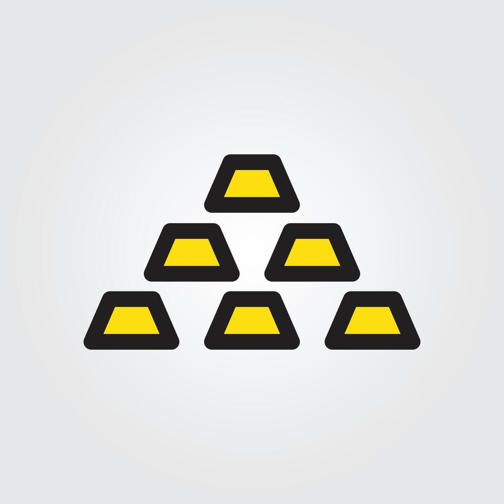 Colored outline gold bars icon logo illustration design, for business and finance theme design vector