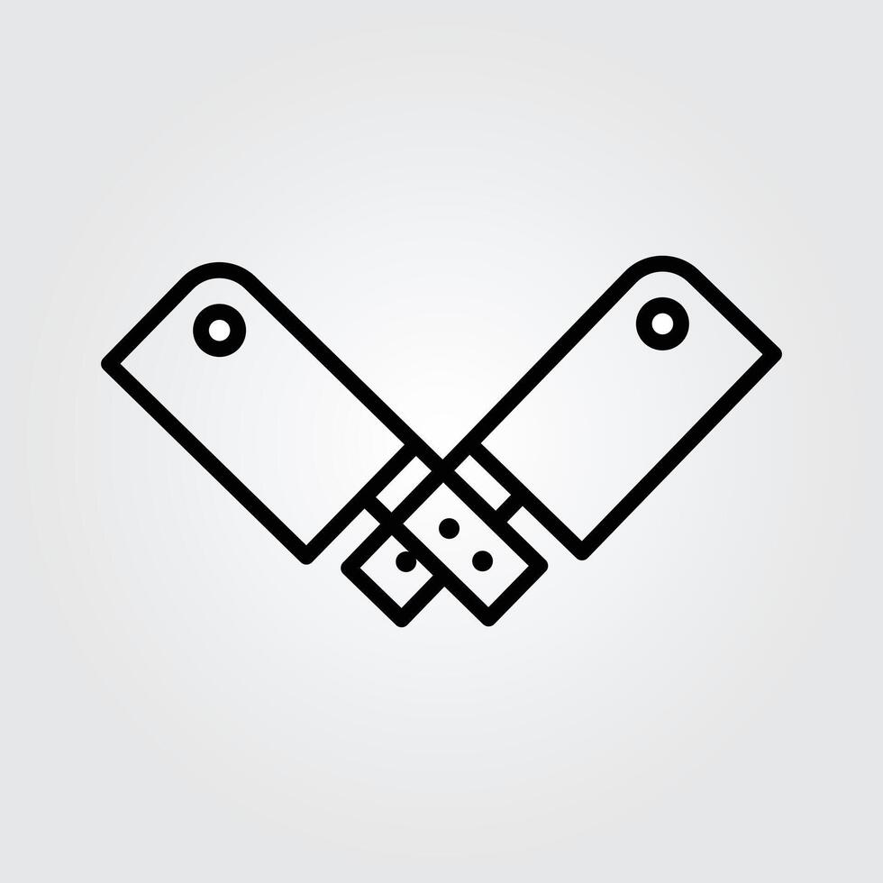 Line art knife icon logo illustration design, for cooking theme design vector