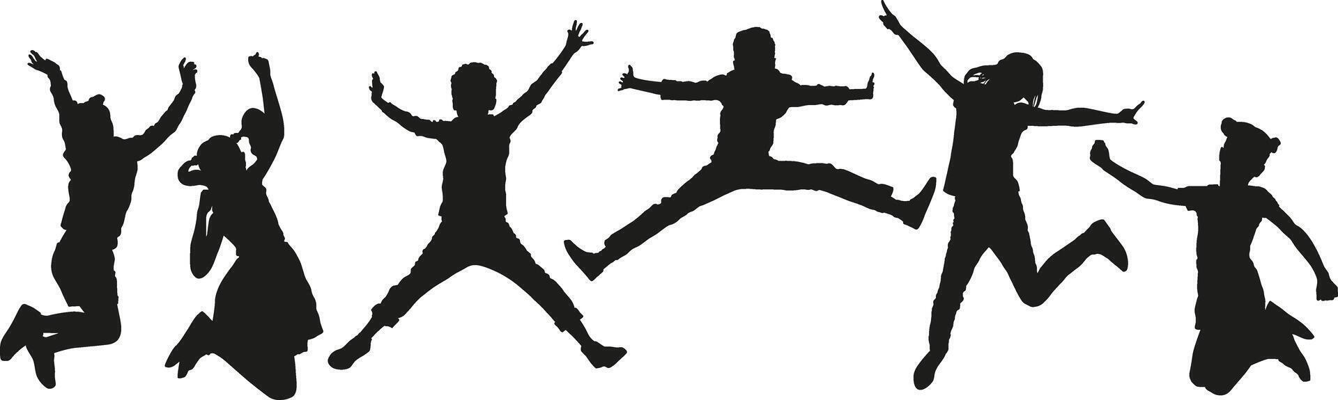 People Silhouettes kids set vector