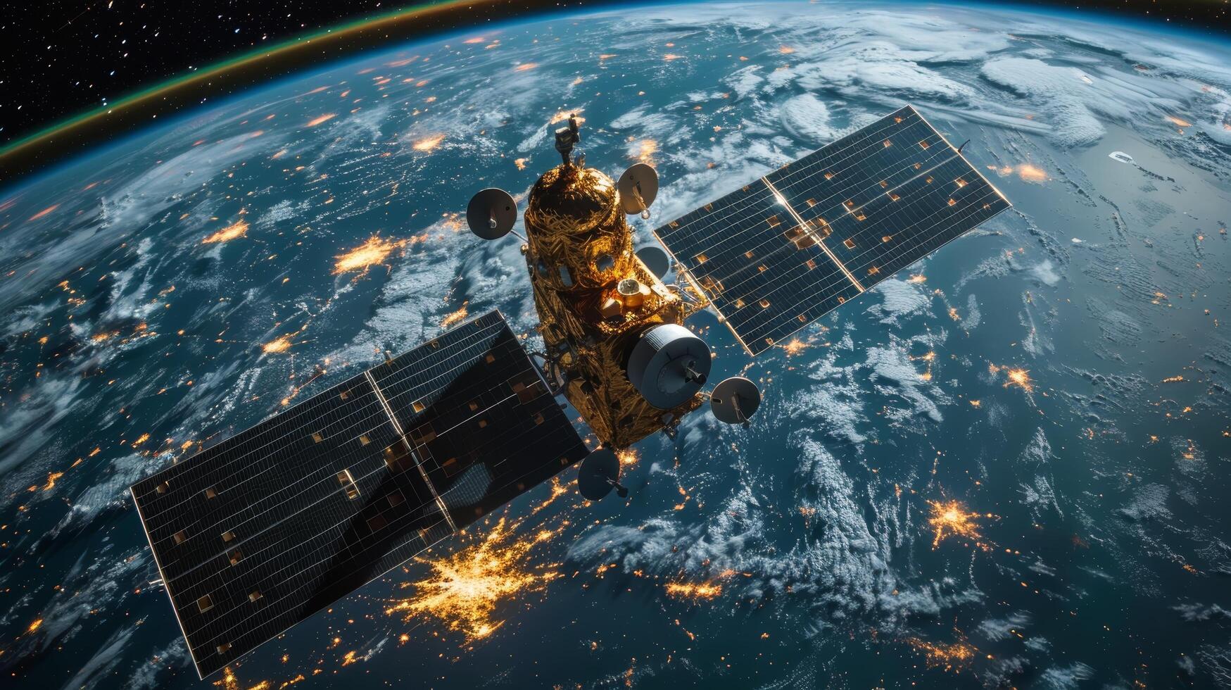 Satellite Orbiting in Space photo