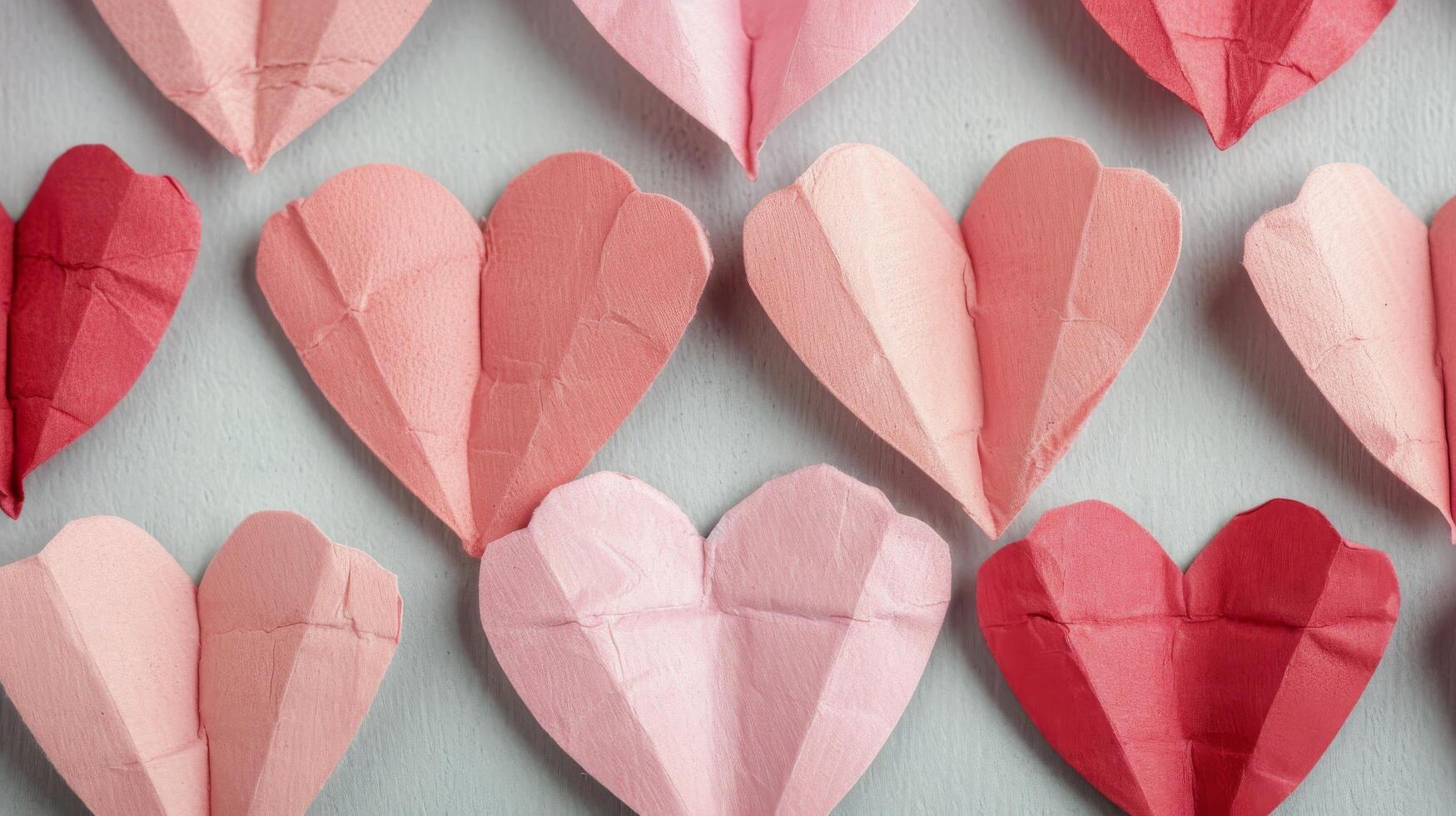 Colorful Sugar Hearts Spread Across a Surface With Soft Focus Background photo