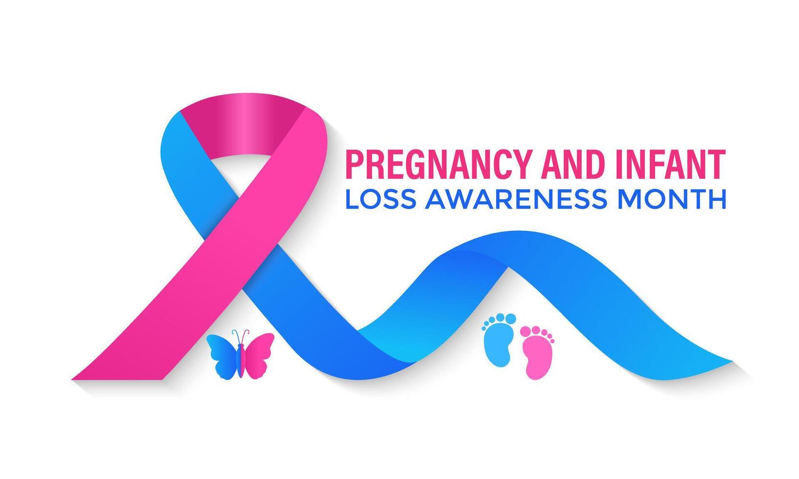 Pregnancy and Infant Loss Awareness Month is observed in October to raise awareness about the emotional and physical challenges. Banner poster, flyer and background design template. illustration vector
