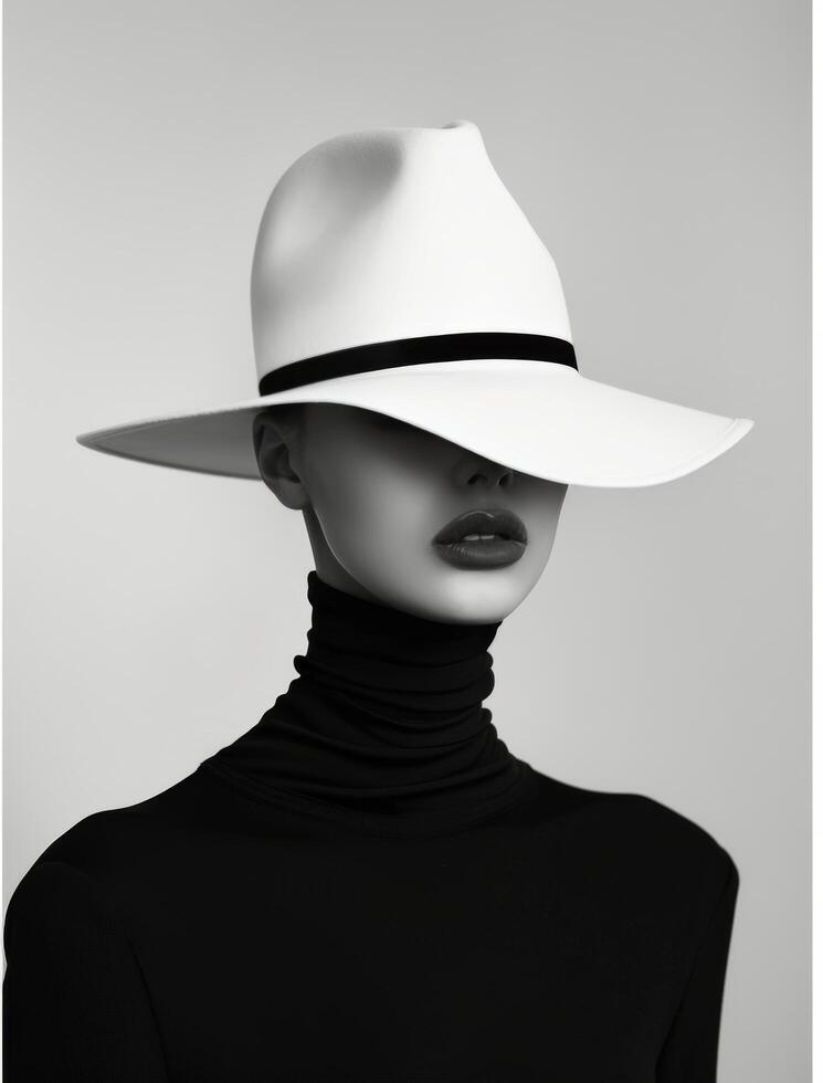 Woman Wearing White Hat photo