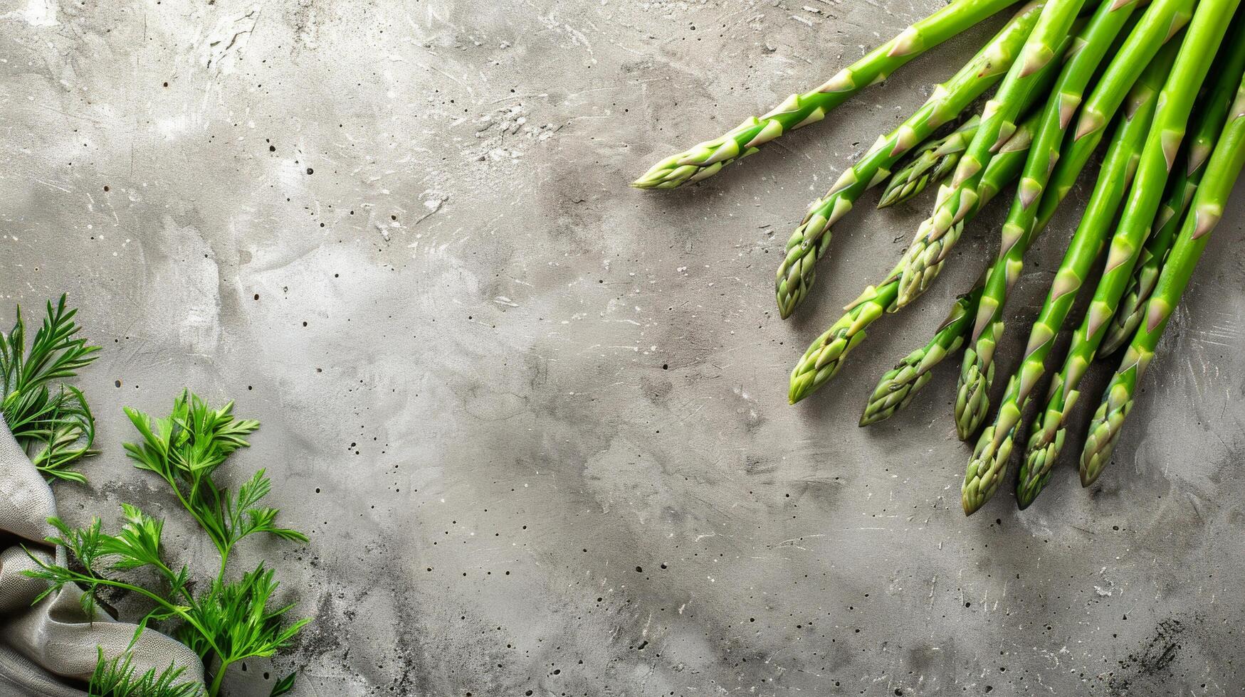 Bundle of Asparagus on Towel photo